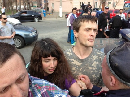 Під час акції міліція забрала до райвідділку Ігоря Луценка, Тетяна Чорновіл втекла